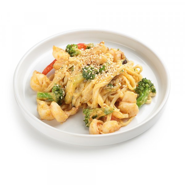 Вок с креветками